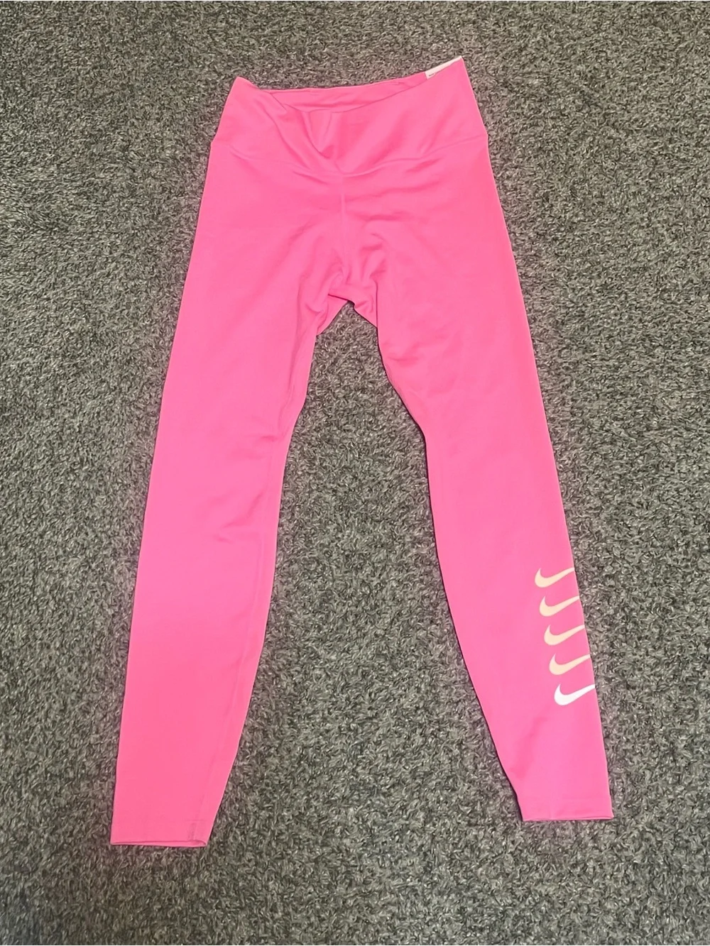 Nike Bright Pink Women's Performance Leggings with Swoosh Accents